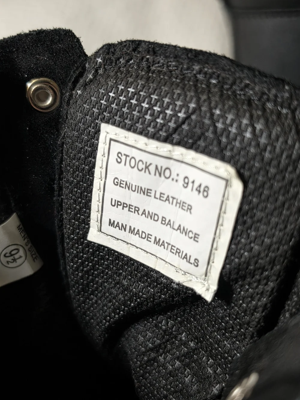 Black Leather Lace-Up Combat / Motorcycle Boots with Buckle Detail Steel Toed